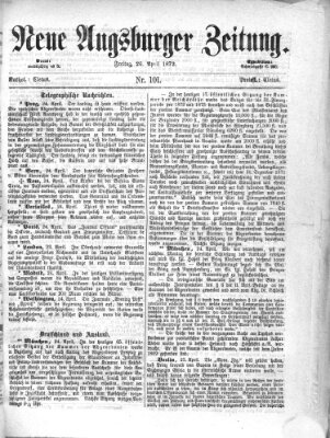 Neue Augsburger Zeitung Freitag 26. April 1872