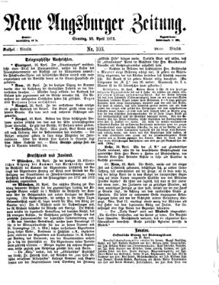 Neue Augsburger Zeitung Sonntag 28. April 1872
