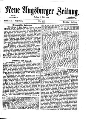 Neue Augsburger Zeitung Freitag 3. Mai 1872