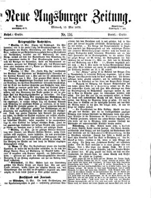 Neue Augsburger Zeitung Mittwoch 15. Mai 1872