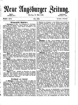 Neue Augsburger Zeitung Samstag 18. Mai 1872