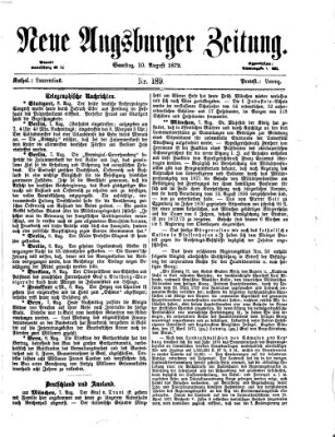 Neue Augsburger Zeitung Samstag 10. August 1872