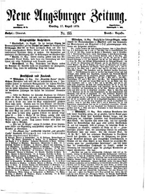 Neue Augsburger Zeitung Samstag 17. August 1872