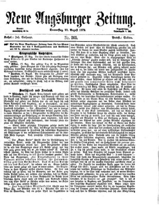 Neue Augsburger Zeitung Donnerstag 29. August 1872