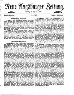 Neue Augsburger Zeitung Dienstag 3. September 1872