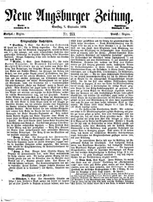 Neue Augsburger Zeitung Samstag 7. September 1872