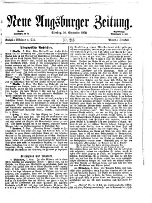 Neue Augsburger Zeitung Dienstag 10. September 1872