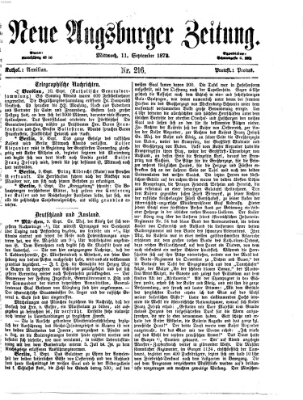 Neue Augsburger Zeitung Mittwoch 11. September 1872