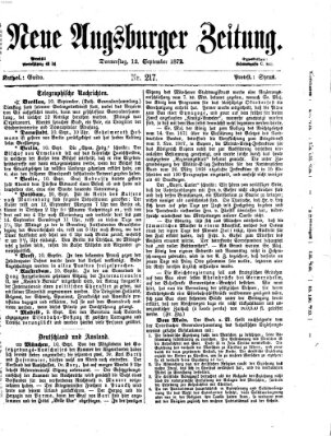 Neue Augsburger Zeitung Donnerstag 12. September 1872