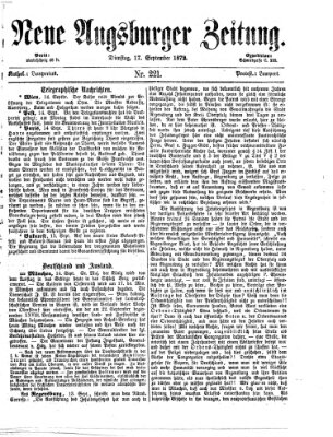 Neue Augsburger Zeitung Dienstag 17. September 1872