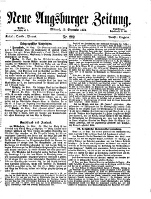 Neue Augsburger Zeitung Mittwoch 18. September 1872
