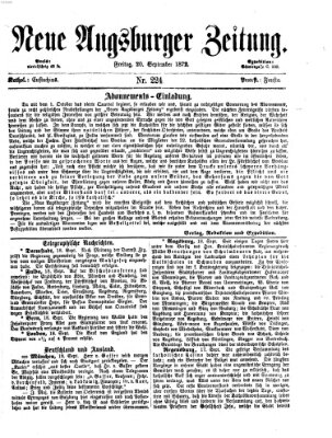 Neue Augsburger Zeitung Freitag 20. September 1872