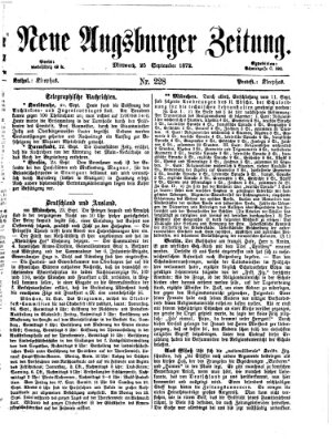 Neue Augsburger Zeitung Mittwoch 25. September 1872