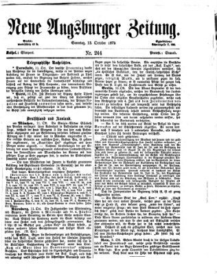 Neue Augsburger Zeitung Sonntag 13. Oktober 1872