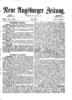 Neue Augsburger Zeitung Mittwoch 23. Oktober 1872