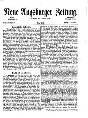 Neue Augsburger Zeitung Donnerstag 24. Oktober 1872