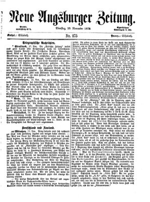 Neue Augsburger Zeitung Dienstag 19. November 1872