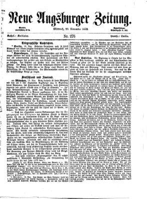 Neue Augsburger Zeitung Mittwoch 20. November 1872