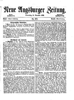 Neue Augsburger Zeitung Donnerstag 21. November 1872