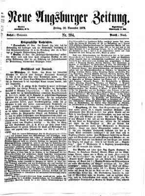 Neue Augsburger Zeitung Freitag 29. November 1872