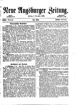 Neue Augsburger Zeitung Freitag 6. Dezember 1872