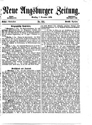 Neue Augsburger Zeitung Samstag 7. Dezember 1872