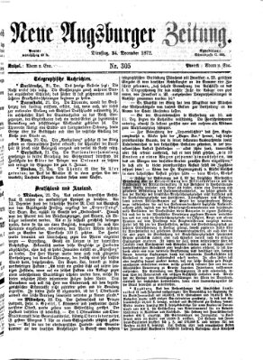 Neue Augsburger Zeitung Dienstag 24. Dezember 1872