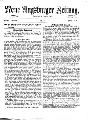 Neue Augsburger Zeitung Donnerstag 2. Januar 1873