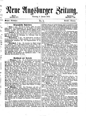 Neue Augsburger Zeitung Sonntag 5. Januar 1873