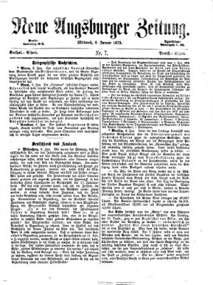 Neue Augsburger Zeitung Mittwoch 8. Januar 1873