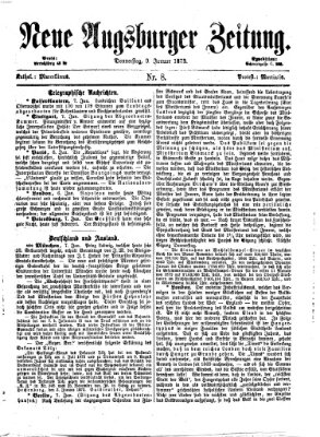 Neue Augsburger Zeitung Donnerstag 9. Januar 1873