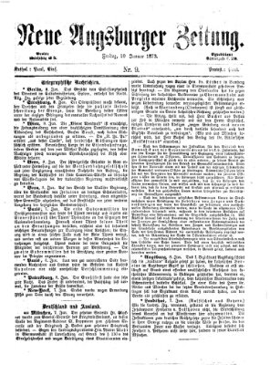 Neue Augsburger Zeitung Freitag 10. Januar 1873