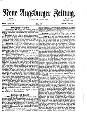 Neue Augsburger Zeitung Samstag 11. Januar 1873