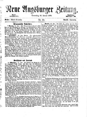 Neue Augsburger Zeitung Donnerstag 23. Januar 1873