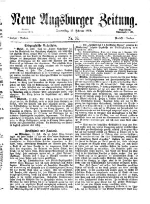 Neue Augsburger Zeitung Donnerstag 13. Februar 1873