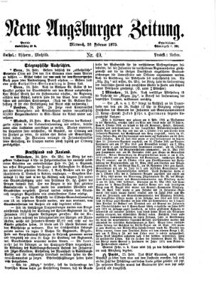 Neue Augsburger Zeitung Mittwoch 26. Februar 1873