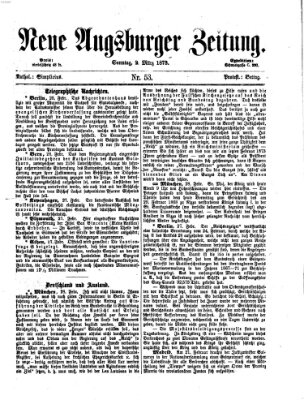 Neue Augsburger Zeitung Sonntag 2. März 1873