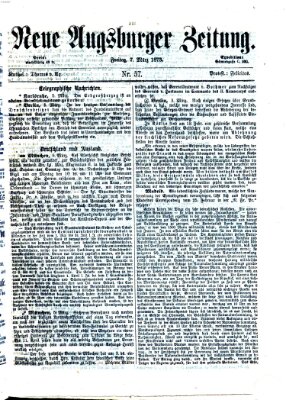 Neue Augsburger Zeitung Freitag 7. März 1873