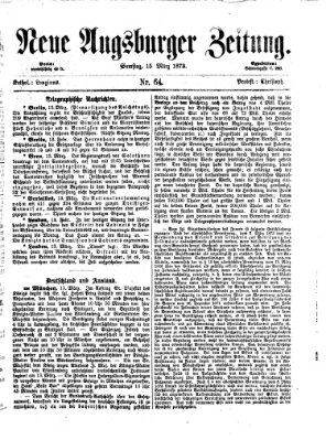 Neue Augsburger Zeitung Samstag 15. März 1873