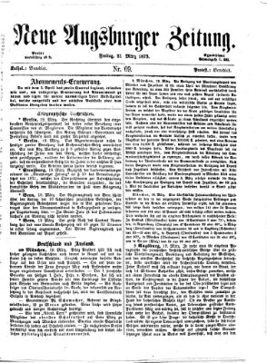 Neue Augsburger Zeitung Freitag 21. März 1873