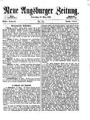 Neue Augsburger Zeitung Donnerstag 27. März 1873