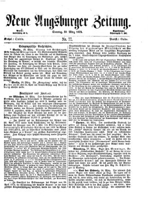 Neue Augsburger Zeitung Sonntag 30. März 1873