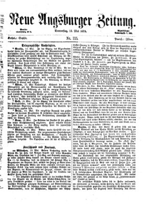 Neue Augsburger Zeitung Donnerstag 15. Mai 1873