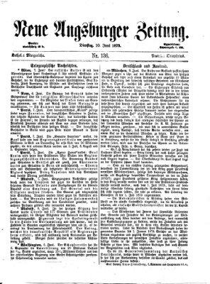 Neue Augsburger Zeitung Dienstag 10. Juni 1873