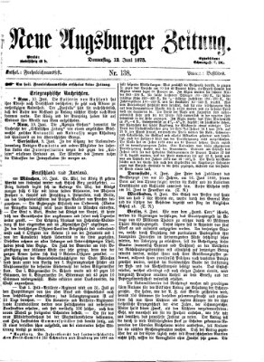 Neue Augsburger Zeitung Donnerstag 12. Juni 1873