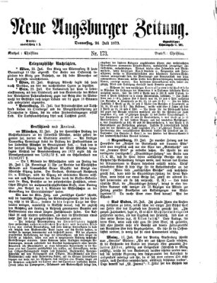 Neue Augsburger Zeitung Donnerstag 24. Juli 1873