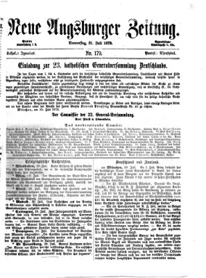 Neue Augsburger Zeitung Donnerstag 31. Juli 1873