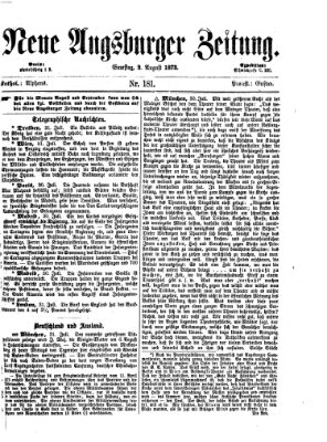 Neue Augsburger Zeitung Samstag 2. August 1873