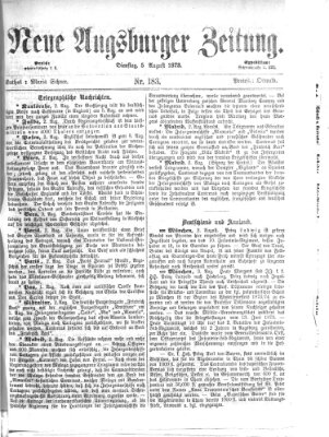 Neue Augsburger Zeitung Dienstag 5. August 1873