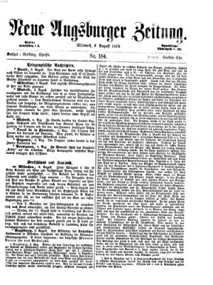 Neue Augsburger Zeitung Mittwoch 6. August 1873